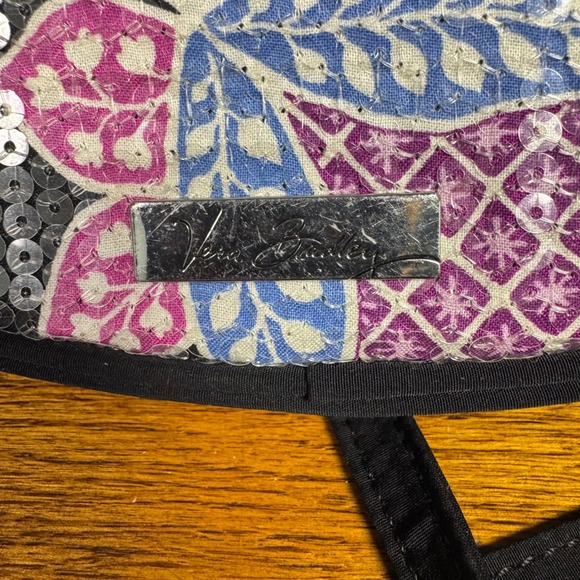 Vera Bradley Shimmer Sequin Crossbody Purse Retired Alpine Floral Zip - Picture 4 of 11